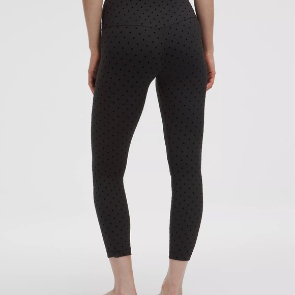 LULULEMON ALIGN HIGH-RISE PANT 25" POLKA DOT FLOCKED BLACK SIZE 6 NEW - Picture 4 of 6